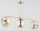 Deckenlampe 3-flammig Glas Gold Bernstein E14 H:47 cm
