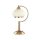 Tischlampe Glas Weiß Gold Metall E27 H:35 cm Modern