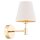 Wandlampe Stoff Metall Wei&szlig; Gold E14 B:15 cm Modern