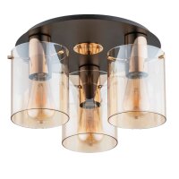 Deckenlampe 3-flammig Glas Gold E27 B:36 cm wohnlich