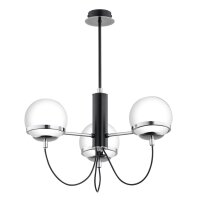 Deckenlampe 3-flammig Glas Schwarz Wei&szlig; E14 B:46 cm