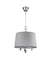H&auml;ngelampe AELUA Grau Chrom &Oslash;40cm Esstisch Lampe