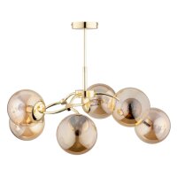 Deckenlampe 6-flammig Glas Gold Bernstein E14 L:53 cm