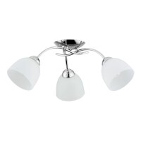 Deckenleuchte Glas Weiß Chrom 3-flammig E27 L:56 cm