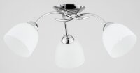 Deckenleuchte Glas Weiß Chrom 3-flammig E27 L:56 cm