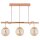 Pendelleuchte blendarm Holz Glas Bernstein E14 66 cm