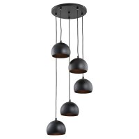 Pendelleuchte 5-flammig Metall Schwarz E27 L:29,5 cm