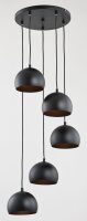 Pendelleuchte 5-flammig Metall Schwarz E27 L:29,5 cm