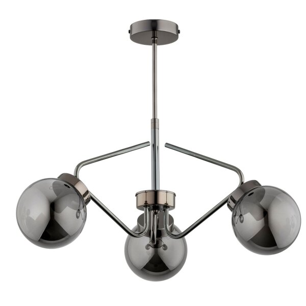 Deckenleuchte 3-flammig Rauchglas Metall E14 B:56 cm