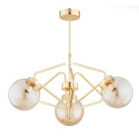 Deckenlampe 3-flammig Glas Gold E14 B:56 cm wohnlich