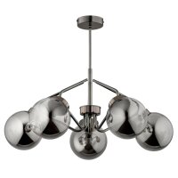 Deckenleuchte 5-flammig Rauchglas Metall E14 H:48 cm