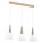 Pendelleuchte 3-flammig Glas Holz Natur E27 L:70 cm