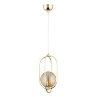 H&auml;ngelampe blendarm Glas Gold Bernstein E14 L:18,5 cm
