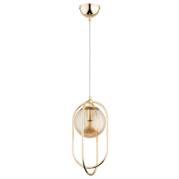 Hängelampe Glas Gold Bernstein E14 L:18,5 cm Modern