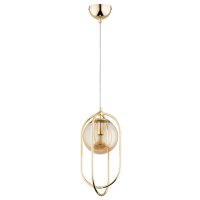 H&auml;ngelampe Glas Gold Bernstein E14 L:18,5 cm Modern