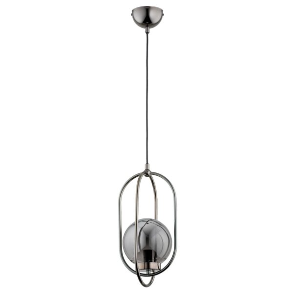 Pendelleuchte Rauchglas Schwarz Chrom E14 L:18,5 cm