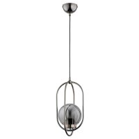 Pendelleuchte Rauchglas Schwarz Chrom E14 L:18,5 cm