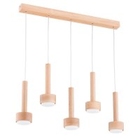 Hängelampe 5-flammig Holz GX53 L:65 cm Skandinavisch