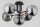 Deckenlampe 5-flammig Rauchglas Schwarz E14 L:65 cm