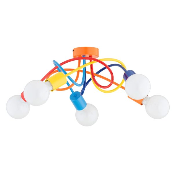 Deckenleuchte Kinder 5-flammig Bunt E27 B:52 cm Metall