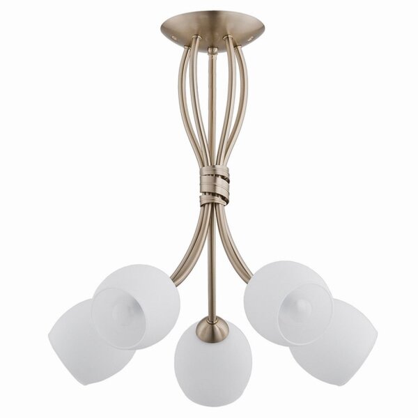 Deckenlampe 5-flammig Glas Metall Messing E14 B:43 cm