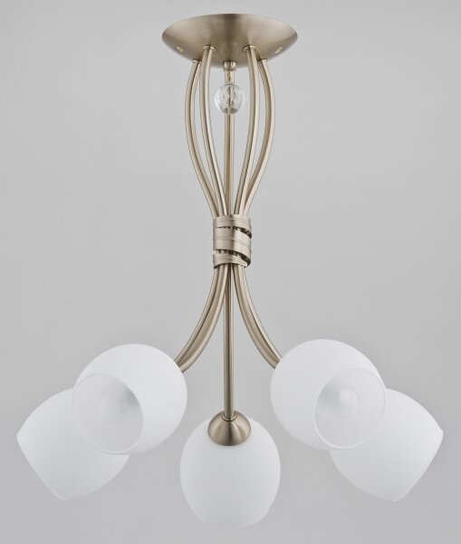 Deckenlampe 5-flammig Glas Metall Messing E14 B:43 cm