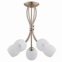 Deckenlampe 5-flammig Glas Metall Messing E14 B:43 cm