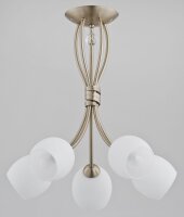 Deckenlampe 5-flammig Glas Metall Messing E14 B:43 cm