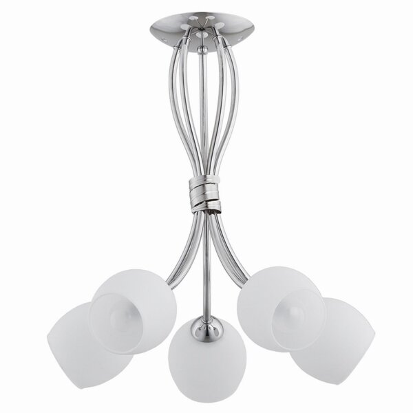 Deckenlampe 5-flammig Glas Metall Chrom E14 B:43 cm