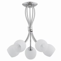 Deckenlampe 5-flammig Glas Metall Chrom E14 B:43 cm