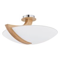 Deckenleuchte 3-flammig Holz Glas Natur E14 L:54 cm