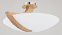 Deckenleuchte 3-flammig Holz Glas Natur E14 L:54 cm