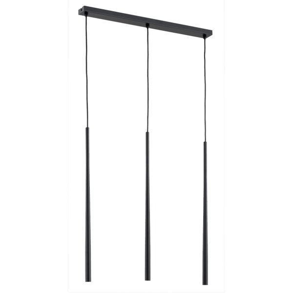 Pendelleuchte 3-flammig Metall Schwarz G9 L:60 cm