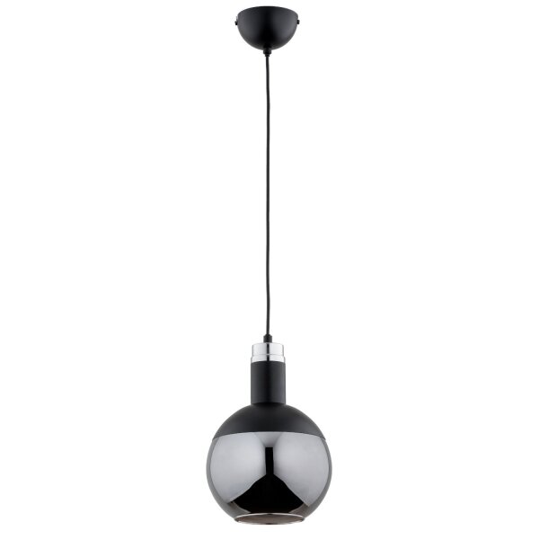 Hängelampe blendarm Glas Schwarz E27 L:20 cm Modern