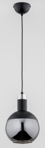 Hängelampe blendarm Glas Schwarz E27 L:20 cm Modern