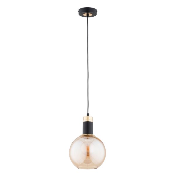 Hängelampe Glas Schwarz Bernstein E27 L:20 cm Modern