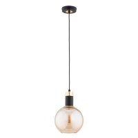 Hängelampe Glas Schwarz Bernstein E27 L:20 cm Modern