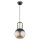 H&auml;ngelampe Rauchglas Schwarz E27 L:20 cm Modern rund