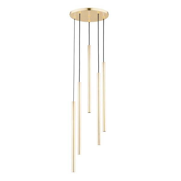 Hängelampe 5-flammig Gold G9 L:30 cm Modern Zylinder