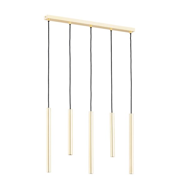 Hängelampe 5-flammig Gold G9 L:60 cm Modern Zylinder