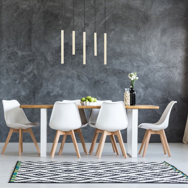 Hängelampe 5-flammig Gold G9 L:60 cm Modern Zylinder