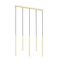 H&auml;ngelampe 5-flammig Gold G9 L:60 cm Modern Zylinder