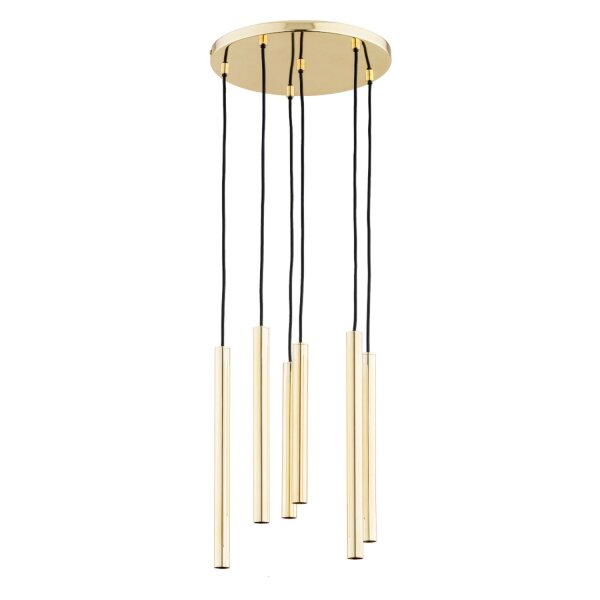Pendelleuchte 6-flammig Gold G9 L:30 cm Modern Zylinder