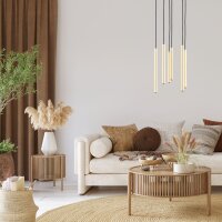 Pendelleuchte 6-flammig Gold G9 L:30 cm Modern Zylinder