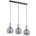 Pendelleuchte 3-flammig Rauchglas Schwarz E27 L:75 cm