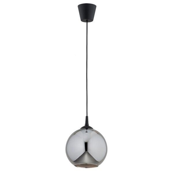 Pendelleuchte Rauchglas Schwarz E27 L:20 cm dekorativ