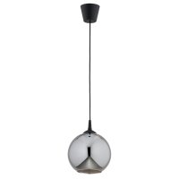 Pendelleuchte Rauchglas Schwarz E27 L:20 cm dekorativ