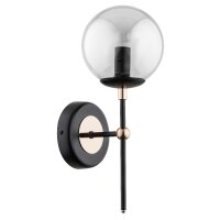 Wandleuchte Rauchglas Schwarz E14 B:14 cm dekorativ