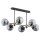 Deckenlampe 6-flammig Rauchglas Schwarz E14 L:82 cm