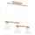 Pendelleuchte 3-flammig Glas Holz E27 76 cm wohnlich